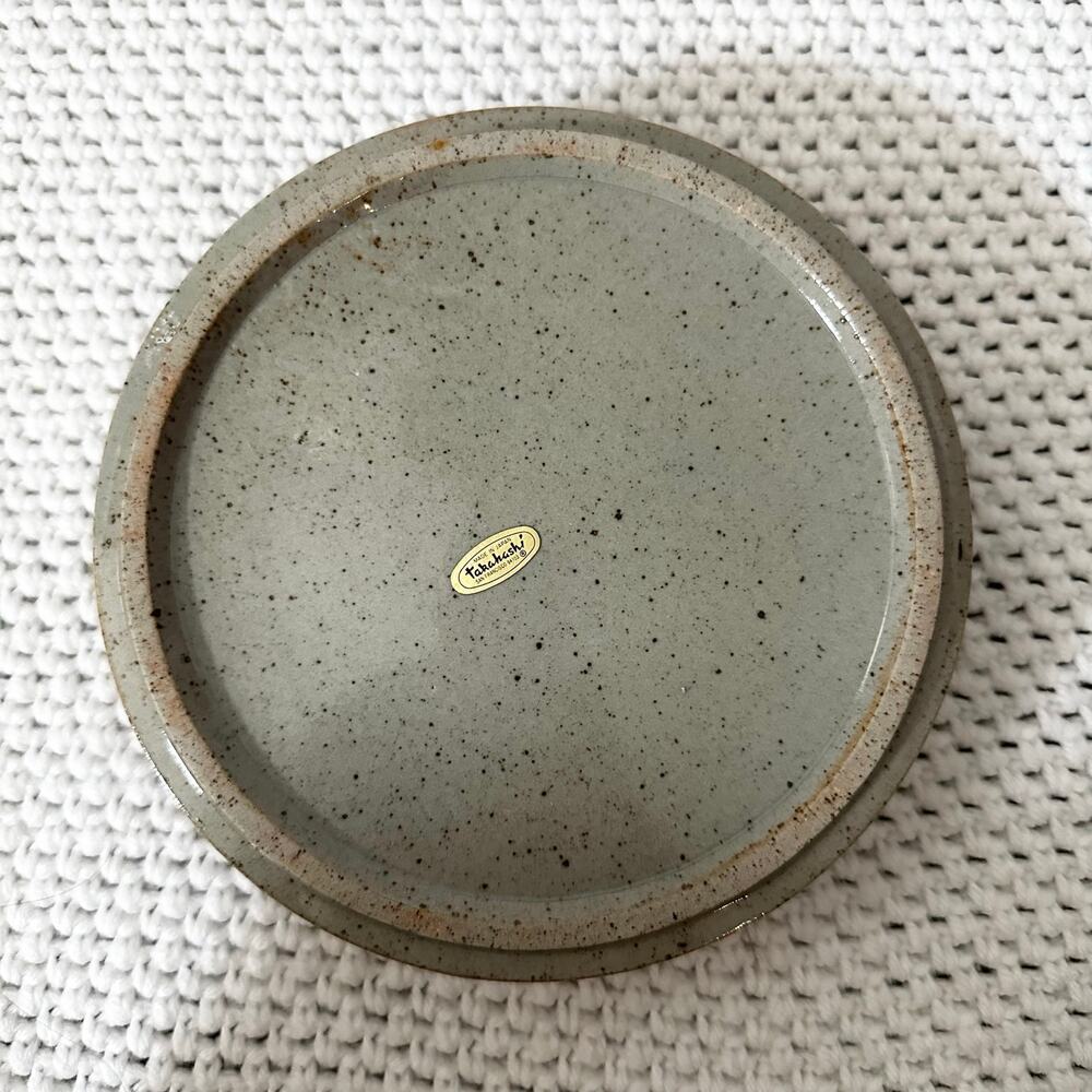 Takahashi San Francisco Japan Red Wildflower Painted Speckled Ashtray Vintage - Picture 4 of 6
